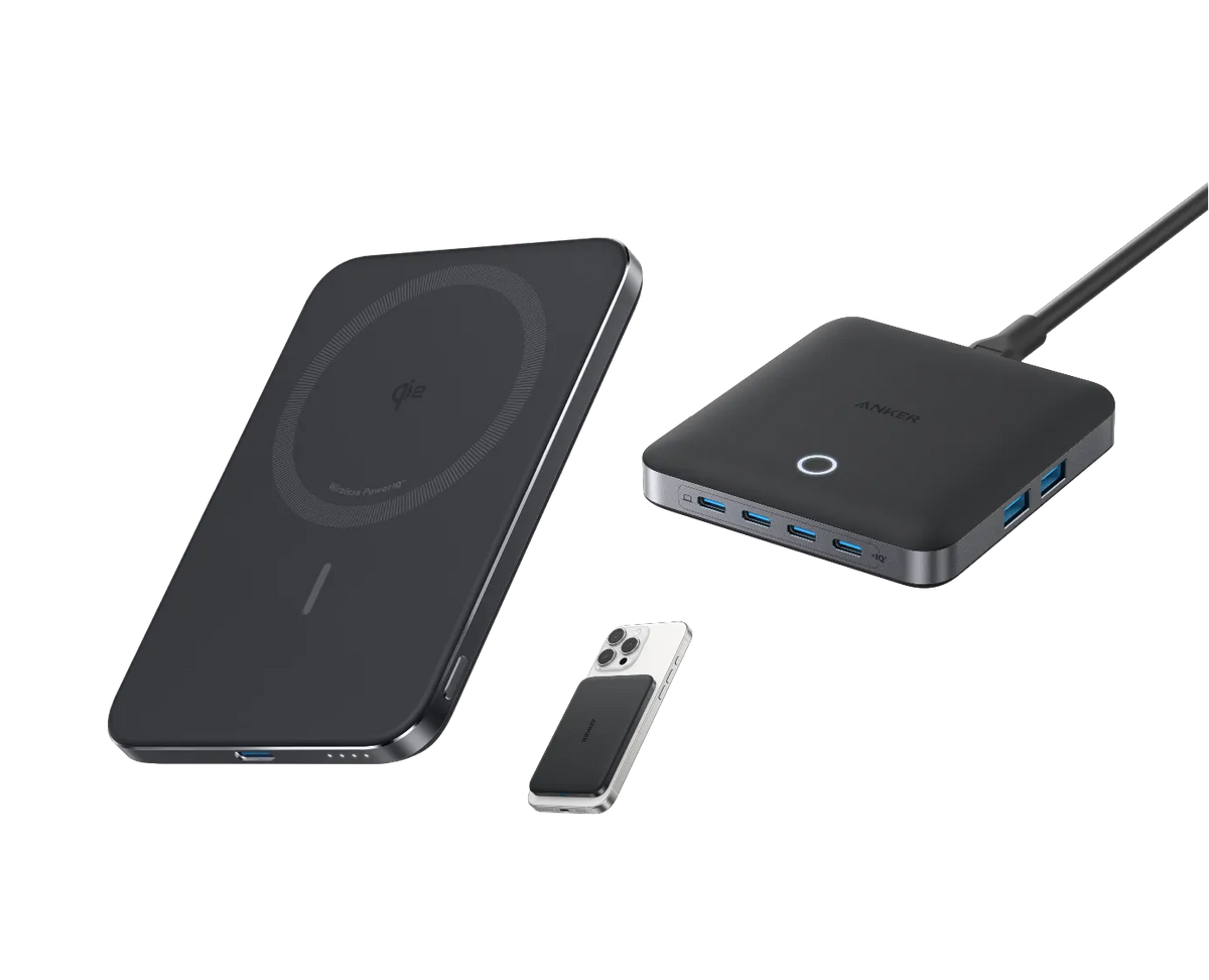 Anker Nano Power Bank (5K, Magnetic, Slim) + Anker Nano Charger (130W, 6 Ports)