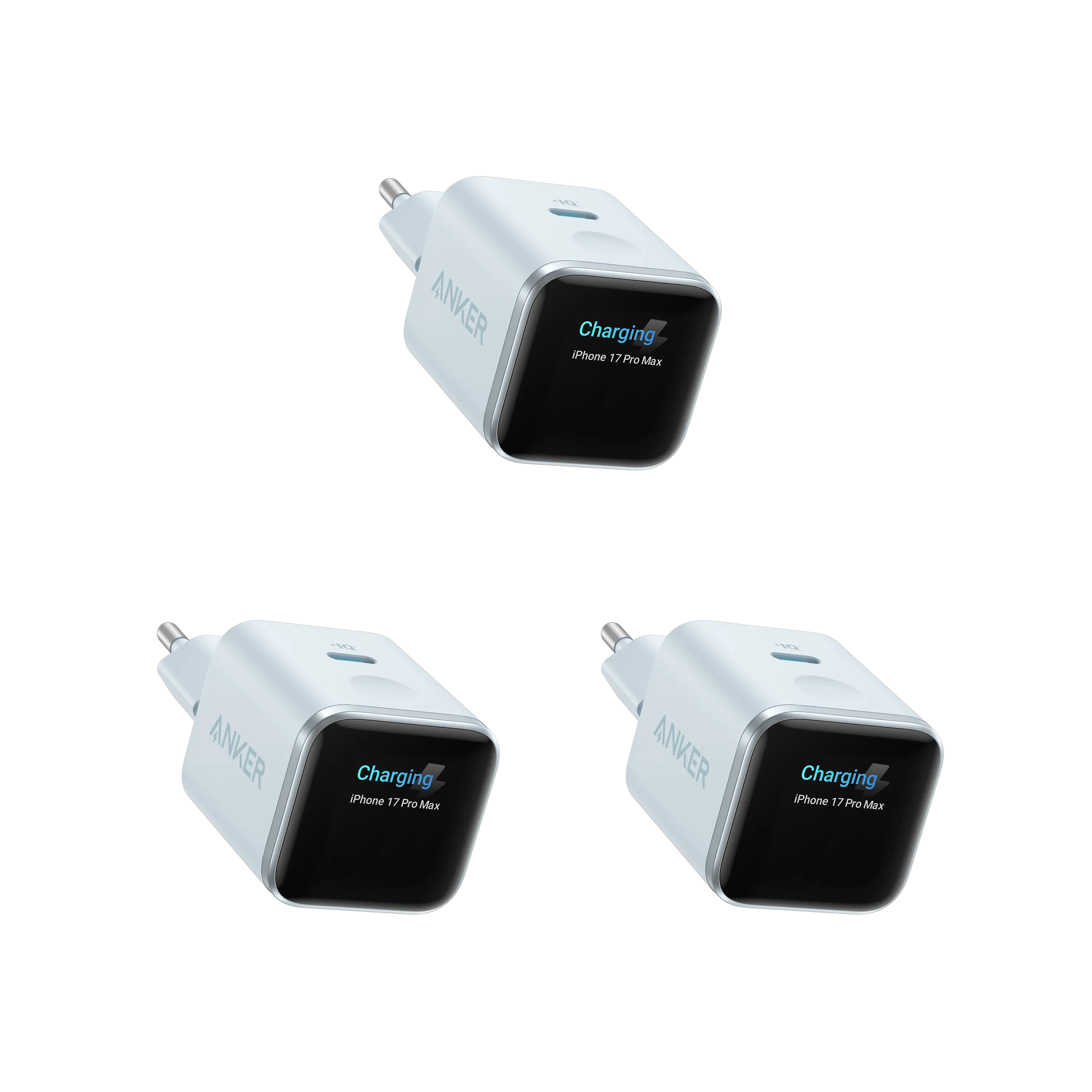 Anker Nano Charger (45W, Smart Display, 3-Pack)