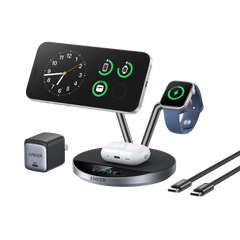 Anker Prime 3-in-1 Wireless Charging Station with MagGo, AirCool, and Dock Stand