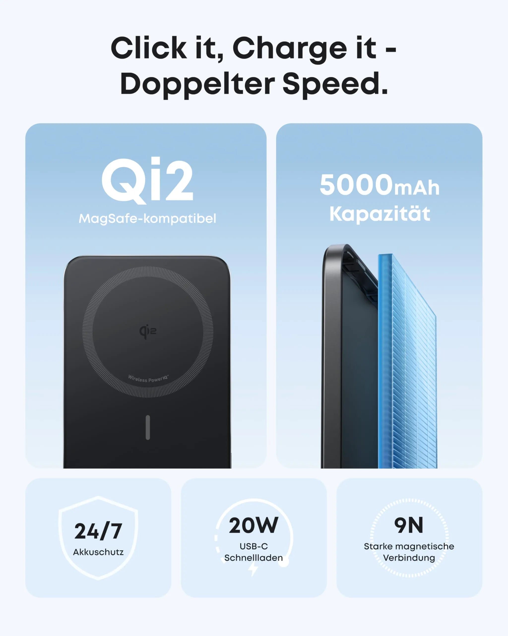 Anker Nano Power Bank (5K, Magnetic, Slim) + Anker Nano Charger (130W, 6 Ports)