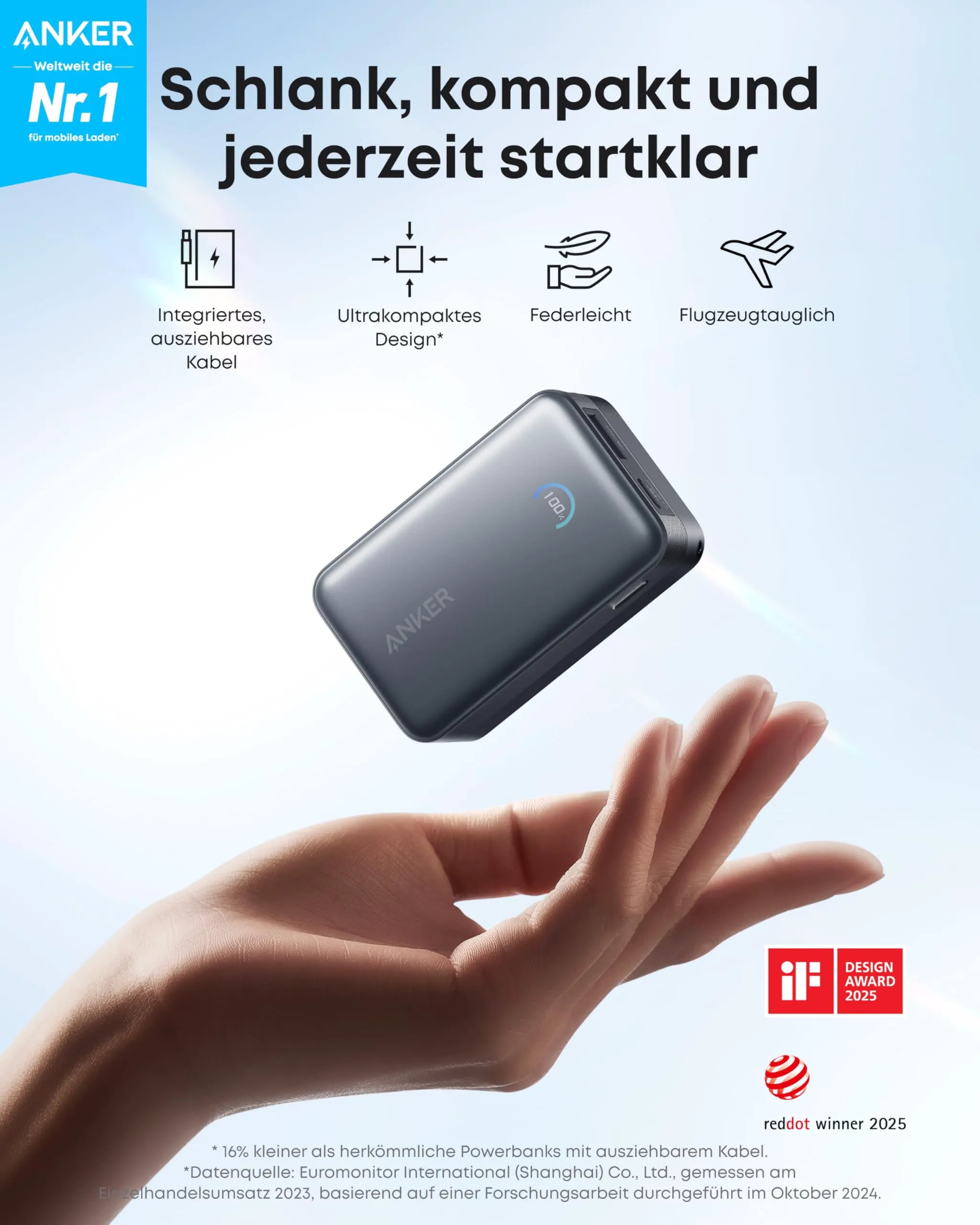 Anker 140W 4-Port USB-C Charger with PD 3.1 & Anker Nano 10K Power Bank with Built-in USB-C Cable