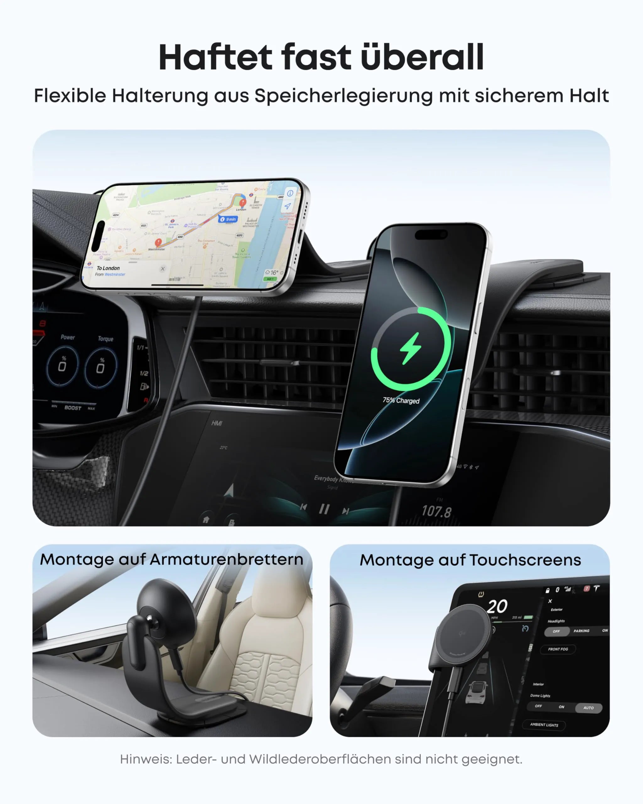 Anker Nano Wireless Car Charger (Magnetic, Detachable Charging Pad)