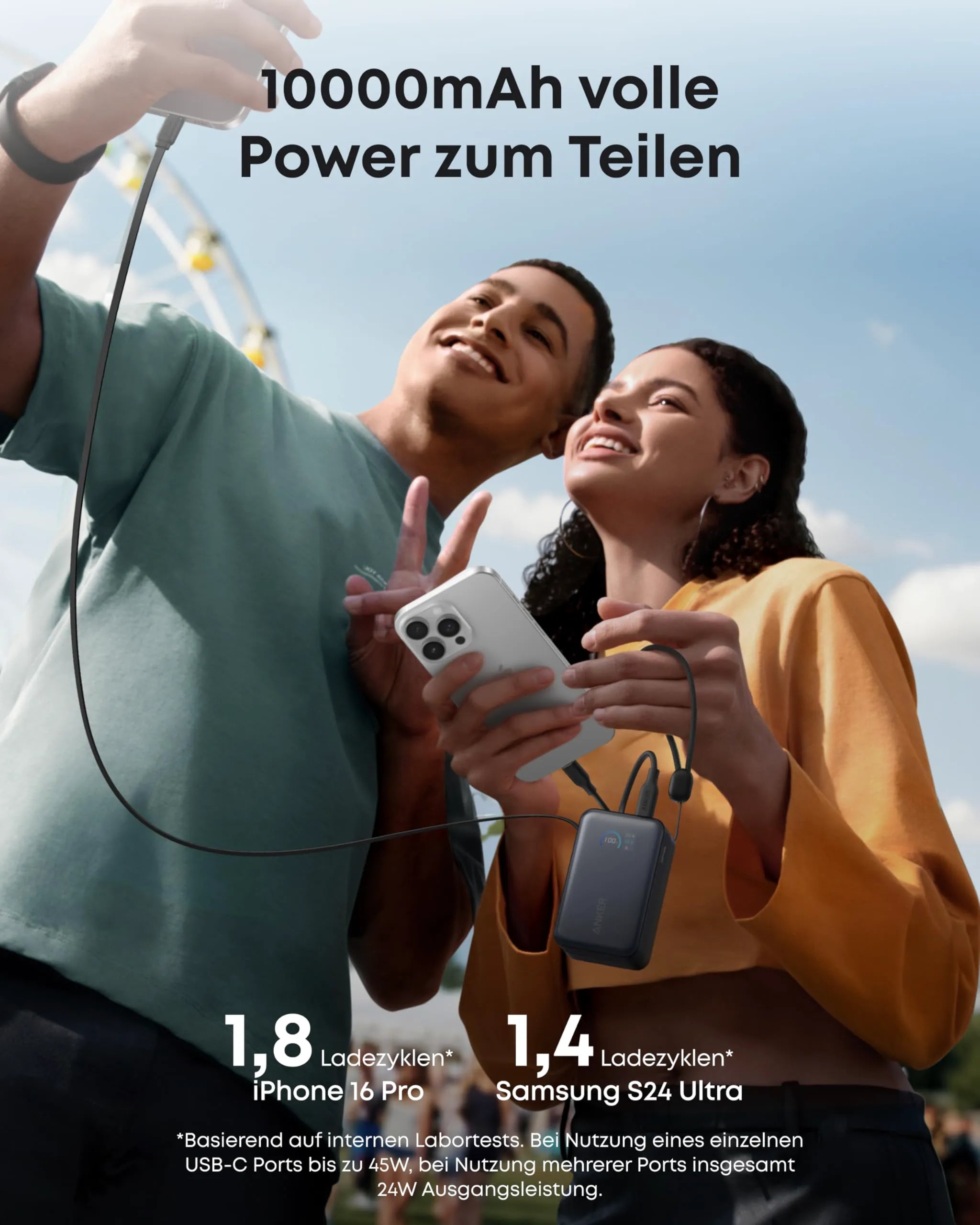 Anker Nano Power Bank (10K, 45W, Built-in Retractable USB-C Cable) + Anker Nano Charger (130W, 6 Ports)