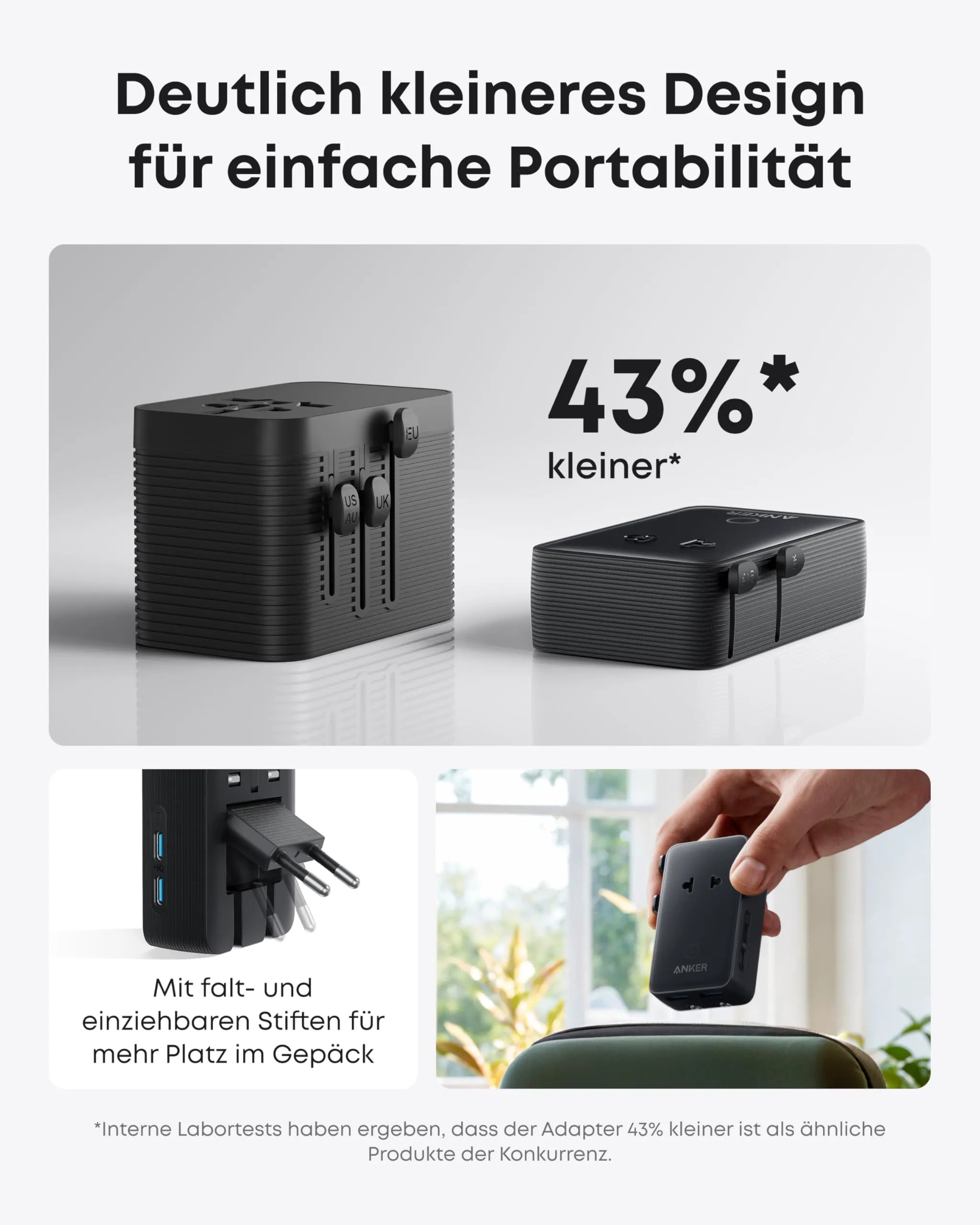 Anker 140W 4-Port USB-C Charger with PD 3.1 and Cable + Anker Nano 5-in-1 Travel Adapter (20W)