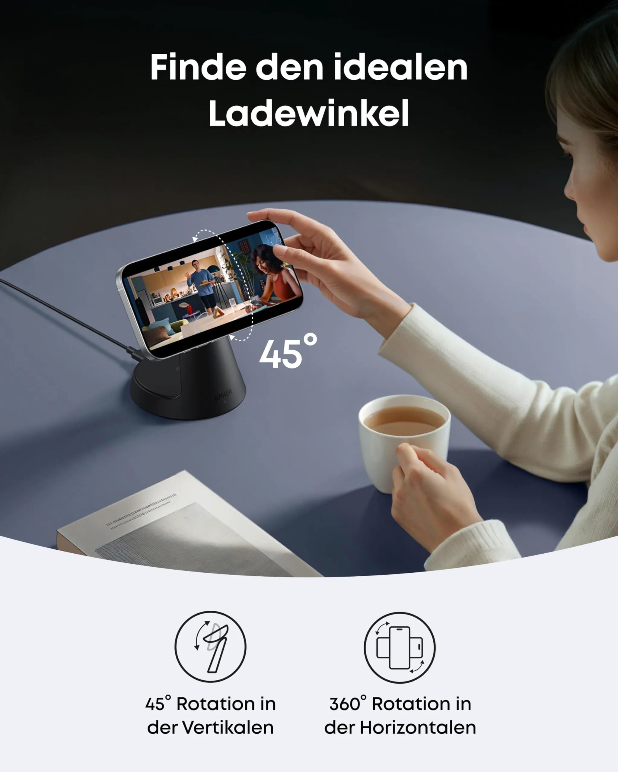 Anker Wireless Charging Station (3-in-1, Magnetic, Stand)