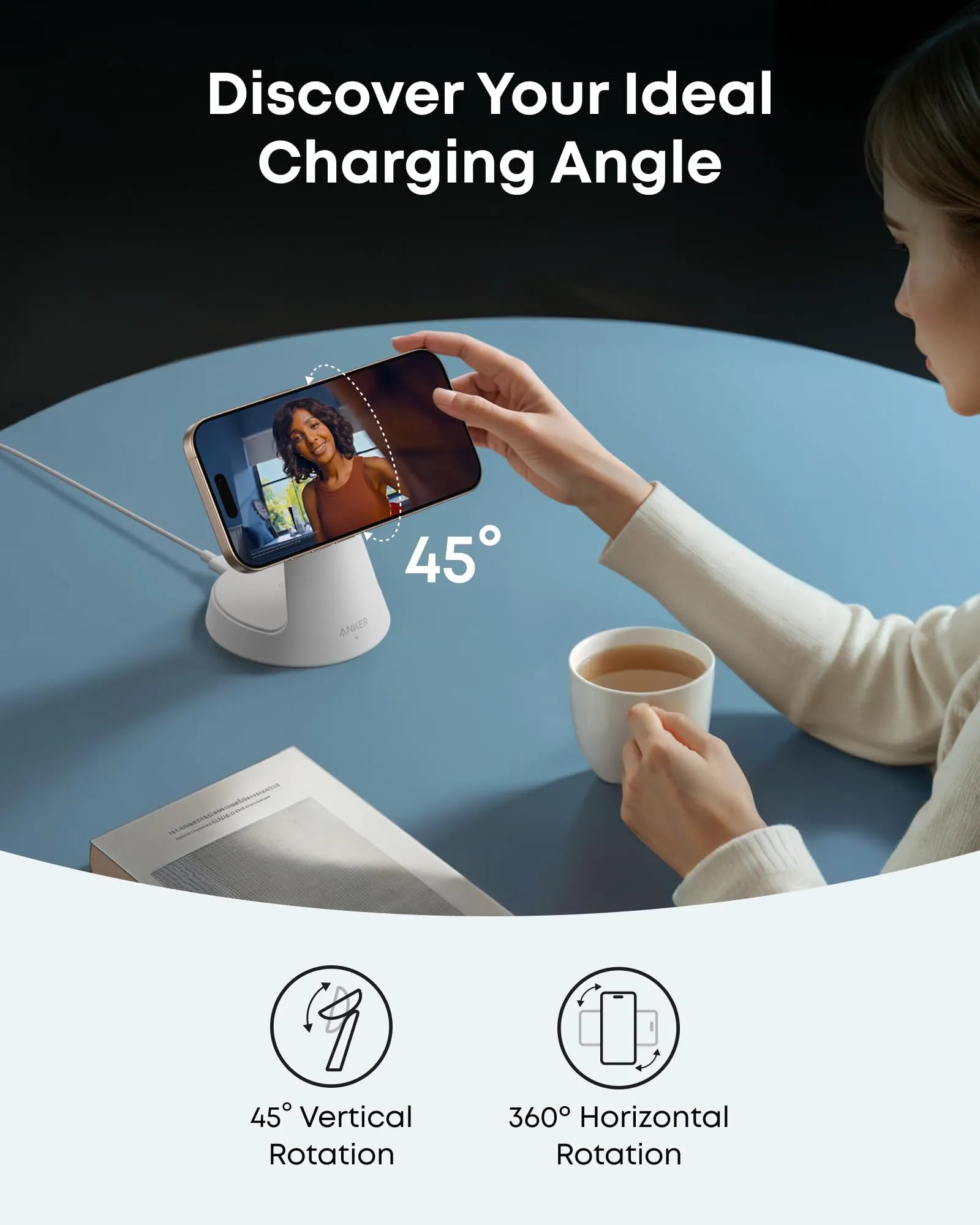 Anker MagGo 3-in-1 Wireless Charging Station with Dock Stand