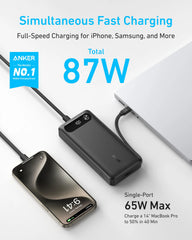 Anker PowerBank (20000mAh, 87W, with Built-in USB-C Cable) & Anker USB-C Cable (240W)