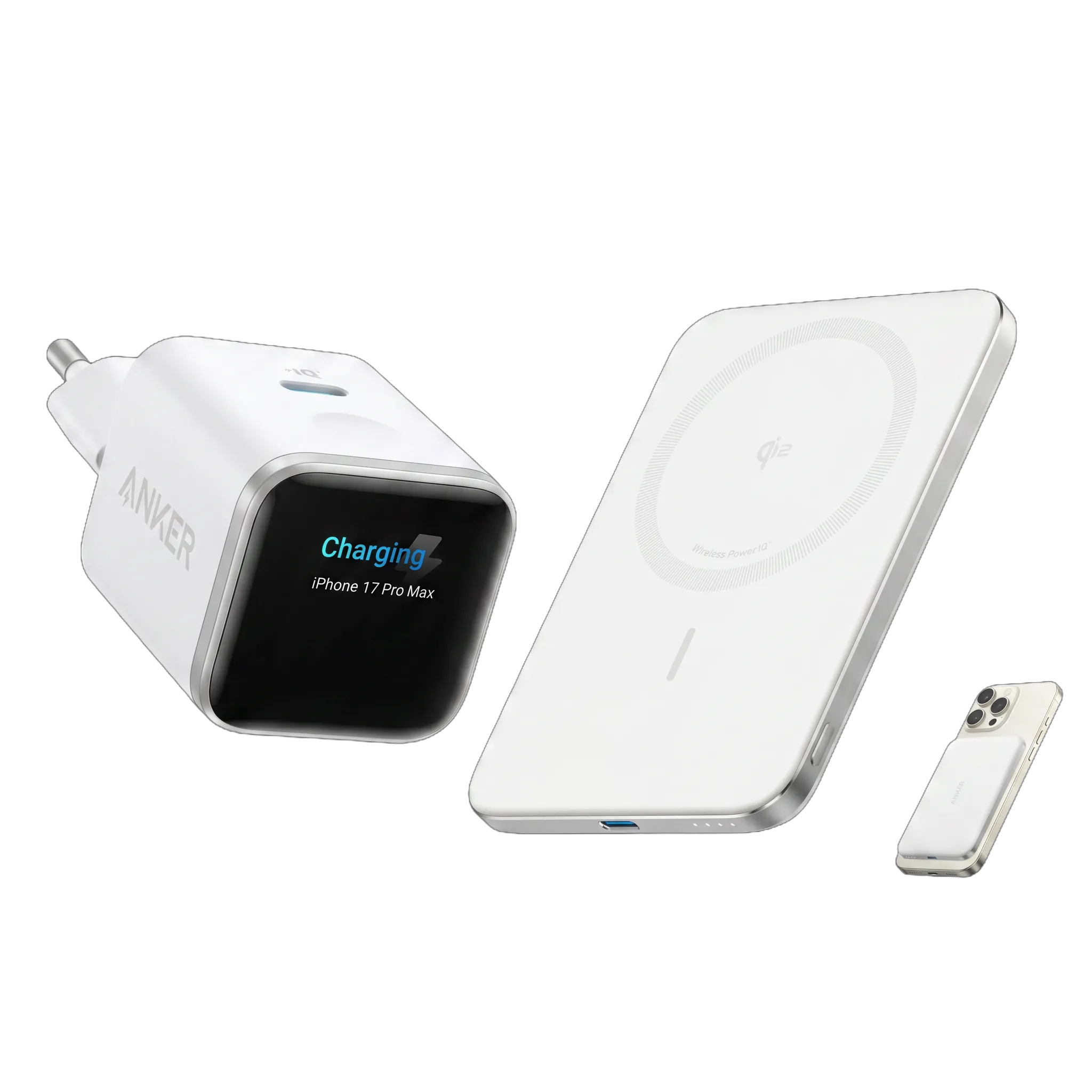 Anker Nano Charger (45W, Smart Display) + Anker Nano Power Bank (5K, Magnetic, Slim)